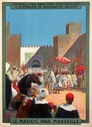Le Maroc par Marseille / Le Sultan se rendant à la Mosquée de Fez (Maurice Romberg) - Muzeo.com