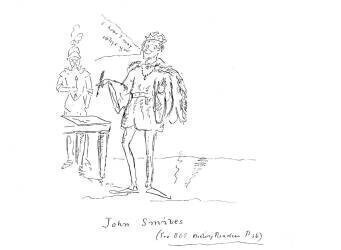 Le roi Jean sourit alors qu'il signe la Magna Charta (Aubrey Beardsley) - Muzeo.com
