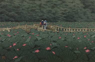 L'Etang Benten à Shiba, Août 1929 (Hasui Kawase) - Muzeo.com