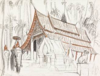 Luang Prabang (Laos), vue d'un monastère (Maire André) - Muzeo.com