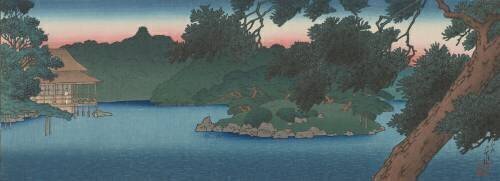 Maison d'hôtes dans les Pins au bord de l'étang (Hasui Kawase) - Muzeo.com