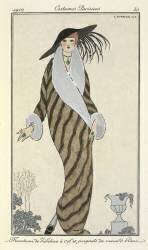 Manteau de Libeline à col et poignets de renard blanc (George Barbier) - Muzeo.com