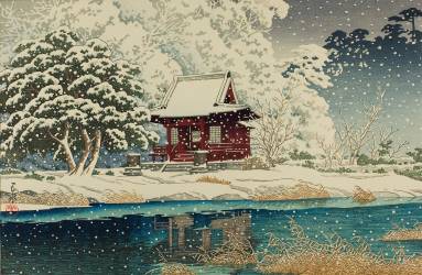 Neige autour d'un tombeau, Septembre 1929 (Hasui Kawase) - Muzeo.com