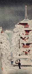 Neige à Asakusa, Yedo, province de Musashi (Takahashi Hiroaki) - Muzeo.com