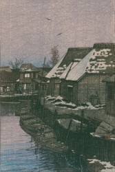 Neige persistante à Urayasu (Hasui Kawase) - Muzeo.com