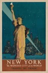 New York, the wonder city of the world Travel by train (Adolph Treidler) - Muzeo.com