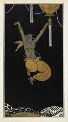Nijinsky comme l'esclave d'or dans Sheherazade (George Barbier) - Muzeo.com