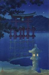Nuit étoilée à Miyajima, 1928 (Hasui Kawase) - Muzeo.com