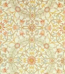 Papier peint à motif floral de lys entouré de roses (William Morris) - Muzeo.com
