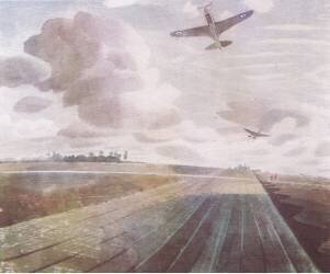 Perspective de la piste d'atterrissage (Eric Ravilious) - Muzeo.com