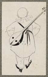Pierrot à la mandoline (Aubrey Beardsley) - Muzeo.com