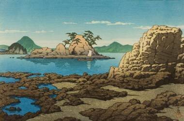 Plage de Baishinji, Iyo (Iyo Baishinji no hama) (Hasui Kawase) - Muzeo.com