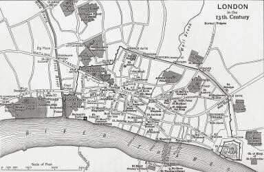 Plan de Londres au XIIIe siècle (Ecole anglaise) - Muzeo.com