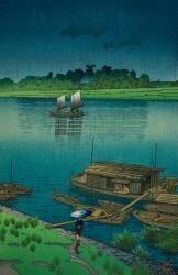 Pluie de début d'été, Arakawa (Samidare (Arakawa)) (Hasui Kawase) - Muzeo.com