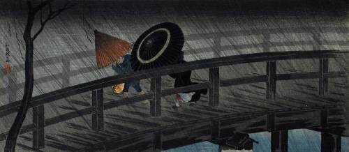 Pluie sur le pont Izumi (Takahashi Hiroaki) - Muzeo.com