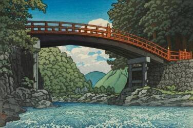 Pont de Shin, Nikko (Nikko Shinkyo) (Hasui Kawase) - Muzeo.com
