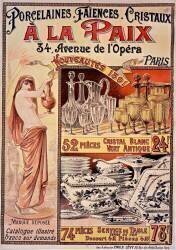 Porcelaines, faïences, cristaux. A la Paix, 34 avenue de l'Opéra, Paris. Nouveautés 1891... (anonyme) - Muzeo.com