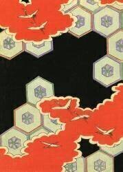 Red Clouds with Flying Cranes (anonyme) - Muzeo.com