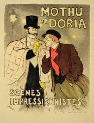 Reproduction d'une affiche publicitaire «Mothu et Doria» dans des scènes impressionnistes (Théophile Alexandre Steinlen) - Muzeo.com