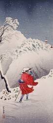 Soirée neigeuse sur un chemin de montagne (Takahashi Hiroaki) - Muzeo.com