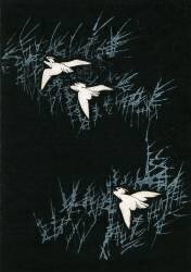Three Cranes in a Black Landscape (anonyme) - Muzeo.com