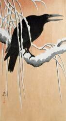 Un corbeau sur une branche enneigée (Ohara Koson) - Muzeo.com