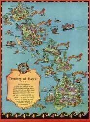 Vintage Tourist Map of Hawaii (anonyme) - Muzeo.com