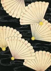 White Fans on a Black Background (anonyme) - Muzeo.com