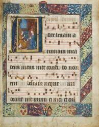 Feuillet d'antiphonaire : Annonciation (anonyme) - Muzeo.com
