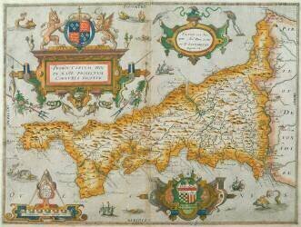 Carte du comté de Cornwall (Christopher Saxton) - Muzeo.com