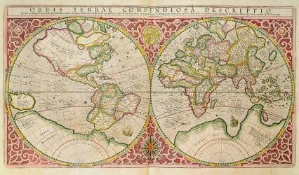 Carte du monde à double hémisphère (Gérard Mercator) - Muzeo.com