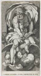 Jupiter sur son aigle brandissant la foudre (Rosso Fiorentino) - Muzeo.com