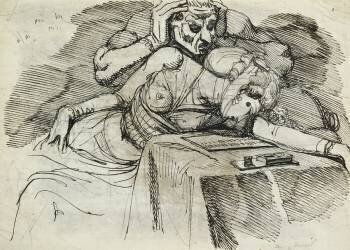 A Woman Swooning at a Writing Table (Johann Heinrich Füssli) - Muzeo.com