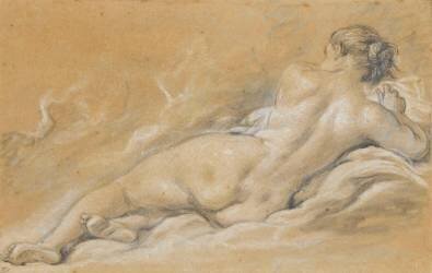 Académie de femme nue, couchée, vue de dos (François Boucher) - Muzeo.com