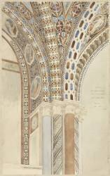 Assise - Eglise supérieure de Saint-François. Relevé de la décoration d'une partie de la voûte (Eugène Viollet-Le-Duc) - Muzeo.com