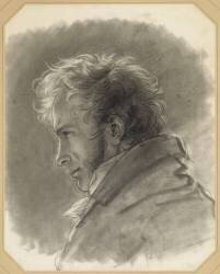 Autoportrait, en buste, de profil à gauche (Anne-Louis Girodet) - Muzeo.com