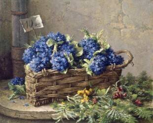 Corbeille de bouquets de violettes (Eugène Claude) - Muzeo.com