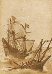 Deux bateaux dans la tempête (Claude Gellée) - Muzeo.com