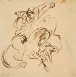 Deux cavaliers orientaux combattant (Eugène Delacroix) - Muzeo.com