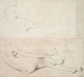 Deux Dessin pour L'Odalisque de la Galerie Pourtalés (Jean-Auguste-Dominique Ingres) - Muzeo.com