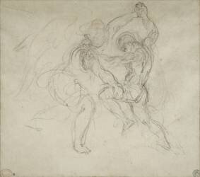 Etude pour la lutte de Jacob et de l'ange (Eugène Delacroix) - Muzeo.com