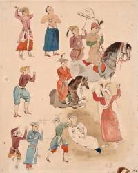 Etudes d'après des miniatures persanes (Eugène Delacroix) - Muzeo.com