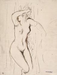 Femme nue allongée à terre, le bras gauche cachant son visage (Théodore Chasseriau) - Muzeo.com
