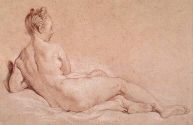 Femme nue couchée vue de dos (François Boucher) - Muzeo.com