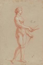 Femme nue, debout de profil (Charles Le Brun) - Muzeo.com