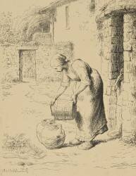 Femme vidant un seau (Jean-François Millet) - Muzeo.com