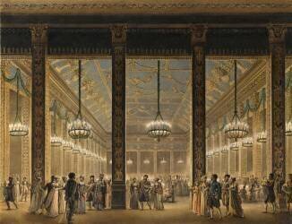 Festin dans la deuxième salle provisoire construite dans la cour de l'Ecole Militaire (Louis-Pierre Baltard) - Muzeo.com