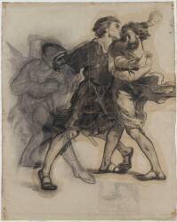 Hamlet apercevant le spectre de son père (Eugène Delacroix) - Muzeo.com