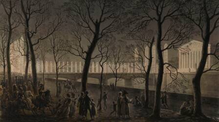 Illumination du pont de la Concorde et du Palais du Corps Législatif (Louis-Pierre Baltard) - Muzeo.com