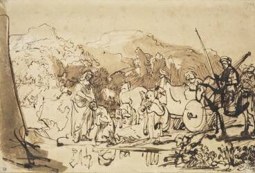 L'apôtre Philippe baptisant l'eunuque de la cour d'Ethiopie (Rembrandt) - Muzeo.com